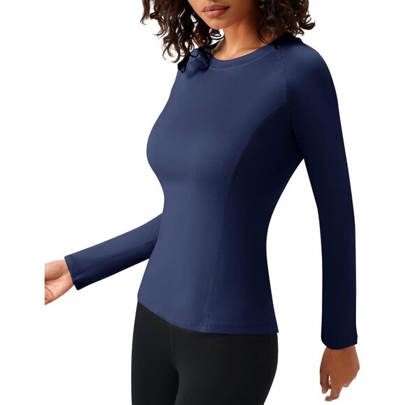 Women Long Sleeve Compression Shirt Breathable Quick-Dry Fitness Top - Picture 2 of 9